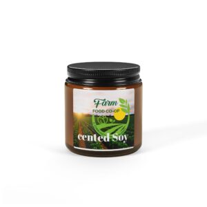 Farm Fresh Scented Soy Candle | Eco-Friendly Amber Jar for Relaxation and Home Decor
