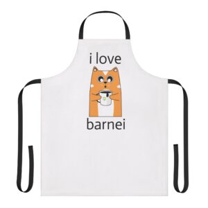 i love barnei Funny Cat Apron with 5-Color Straps - Ideal Gift for Pet Lovers & Chefs