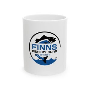 Finn's Fishery Ceramic Mug - Perfect for Coffee Lovers, Special Gift for Fishermen, Fishing Buddy Present, Nautical Decor, Vintage Style